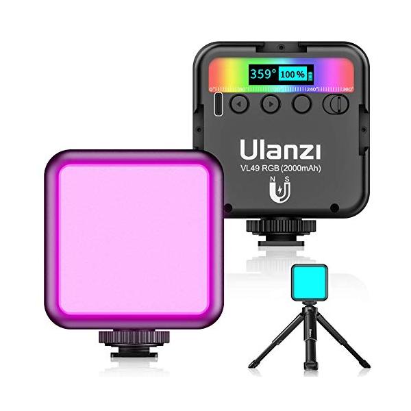 他サイト： 最新 Ulanzi VL49 RGB撮影ライト+三脚付き LEDビデオライト 卓上スタンド 359色RGBモード 明るさ調整が可能 9000k明の商品画像