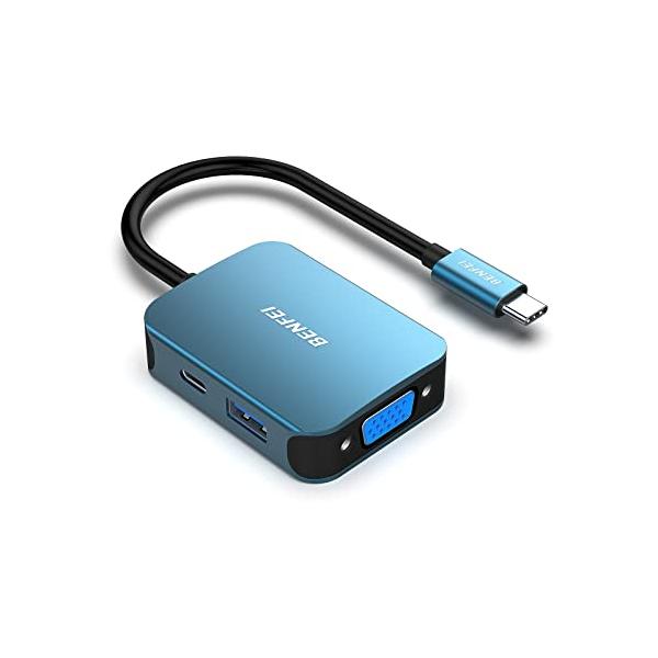 他サイト： BENFEI 4in1 USB C ハブ、USB C-HDMI VGA USB3.0 PD充電アダプタ、Thunderbolt 3/4 互換 タの商品画像