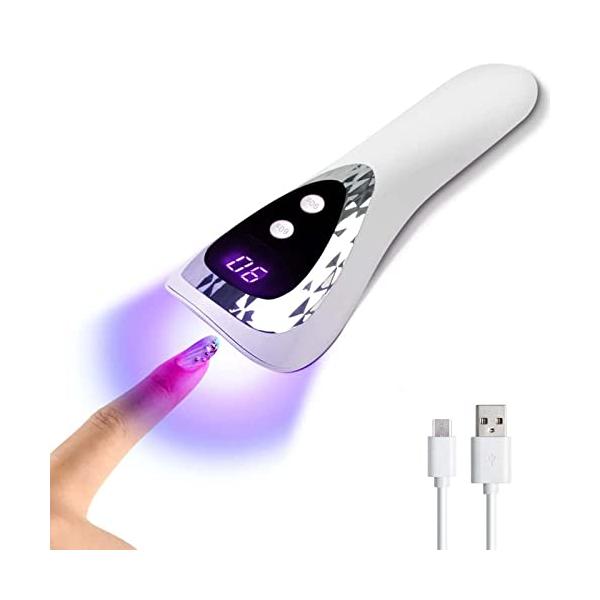 ・White 18W ・・Size:18W・【18w&amp;仮硬化用】ネイル ハンディライト は18W省電力なのにあっという間にしっかり硬化！片手で操作している設計なので、短時間で素早く仮硬化できます。硬化時間を短縮し、痛みなくすぐに乾き...
