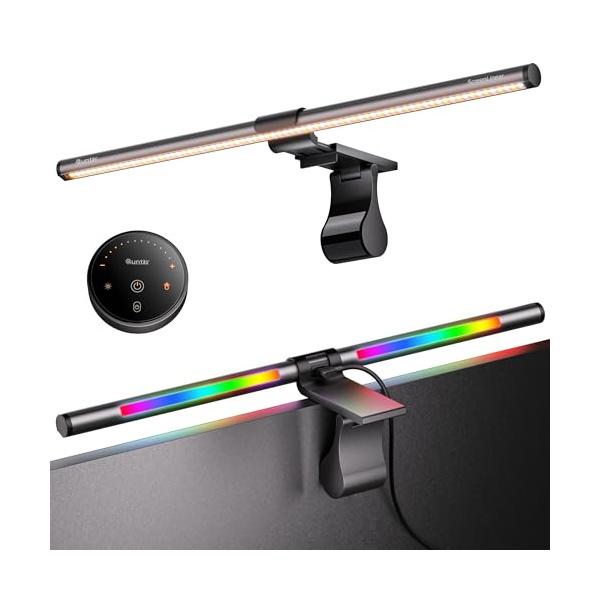Quntis モニターライト 51cm RGB バックライト付き 無線リモコン搭載 4種類の色温度 ゲーミングライト ゲーム雰囲気作り デスクト