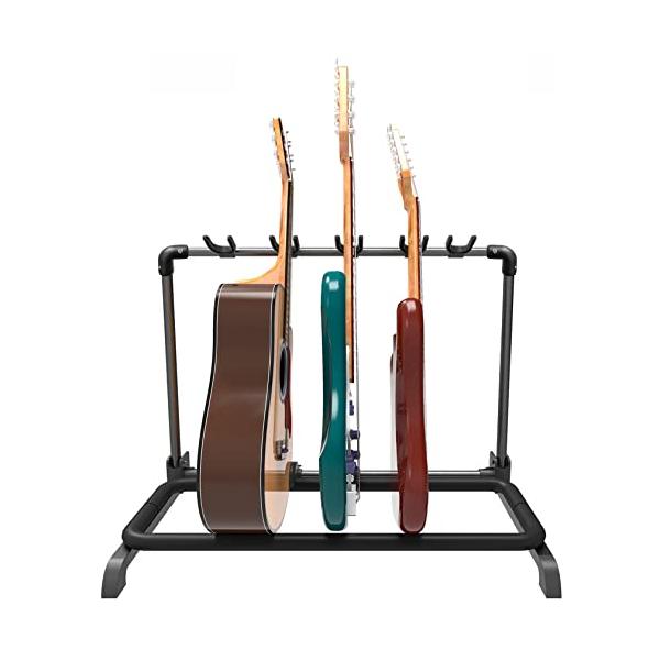 GUITTO ギタースタンド (5本収納) 折りたたみ式 ユニバーサル