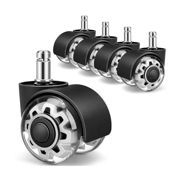 シルバー・シルバー  ・・Style:シルバー・【キャスターのサイズ】椅子 キャスターの差込柱直径:11mm 長さ:22mm キャスター高さ：95mm チェア交換用キャスター （IKEAチェアと10MMの椅子を除く）・【高い許容荷重】：イス...