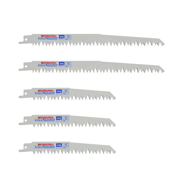 他サイト： WORKPRO レシプロソー替刃 電気のこぎり替え刃 枝切り用 生木 枝打ち 果樹剪定 庭木剪定 230mm 152mm 5本組 5山の商品画像