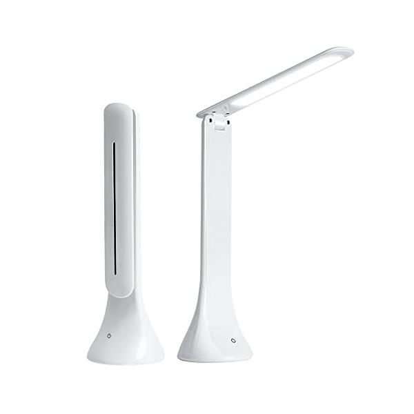スタンド式-ホワイト・【高演色性LED・目に優しい】Ra82以上の高演色性LEDを18個採用、5000-5500Kの色温度で自然光の明るさを再現可能。長時間の仕事・勉強でも目が疲れになりません。・【USB給電・コードレス】600MAHバッテ...