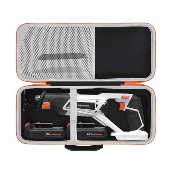 【合理的な保管】 ケースサイズ：43.2x18.5x9.2cm，内部寸法：42x17.5x8cm。Aenllosi 収納ケースは、アイリスオーヤマ JRS13 JRS20 10.8V 18V レシプロソーのために特別に設計されており、アイリ...