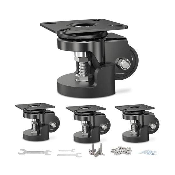 中古品★アジャスター付きキャスター☆4個セット COOWOO アジャスターキャスター 車輪径2インチ（50mm）4個セット 耐