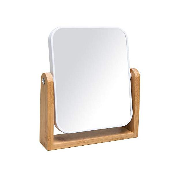 360 度 回転度回転・竹と白 Mサイズ (x 1) ZZ-07・・Size:Mサイズ (x 1)・【1×/3×拡大鏡】− サイズ：4.32 cm×17.78 cm x 20.83 cm高さ；鏡ガラスは、18.29 cmの高さ、大きな鏡面で...