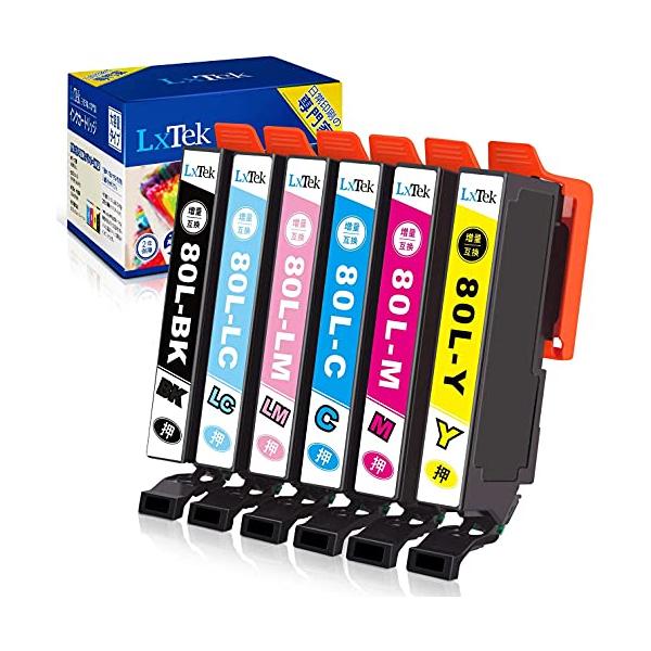 LxTek IC6CL80L 互換インクカートリッジ エプソン(Epson)用 IC80L 80L