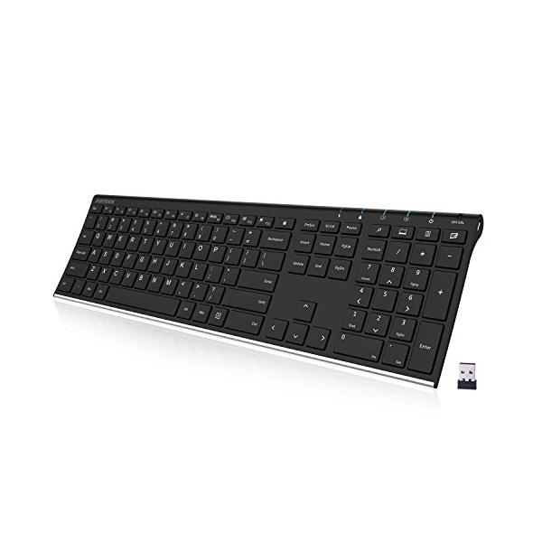 Arteck 2.4G ワイヤレスキーボード日本語配列 無線ステンレススチール