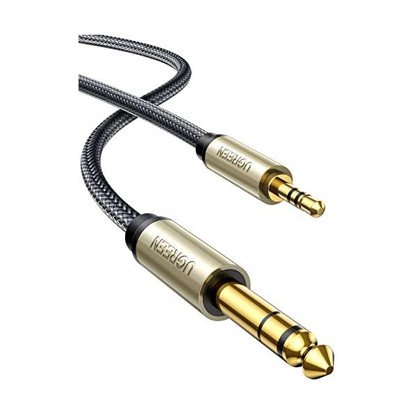 ・ブラック 1m 10625・・Size:1m・【UGREEN 3.5mm to 6.35mm 変換ケーブル】ミニプラグを標準プラグに変換するときに使用ケーブルです。3.5mmのミニジャックを搭載したPC/iPad/CD/MP3/スマホ等の...