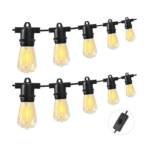 Benature LEDストリングライト 屋外 防雨型 電球色 延長コード