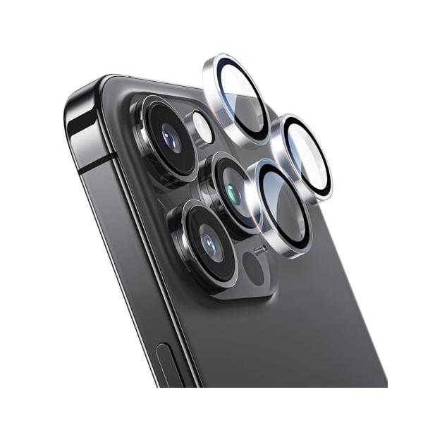 NIMASO カメラカバー iPhone15Pro/iPhone15ProMax用 レンズカバー カメラ 保護 キズ防止 耐衝撃 貼りやすい 黒