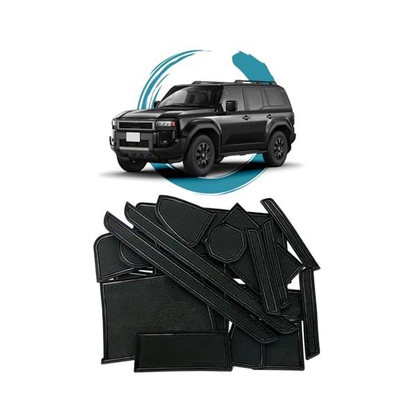 ruiya 2024新型 トヨタ ランクル250 専用 滑り止めマット ラバーマット ドアポケット マット インテリアラバーマット トヨタ ラン