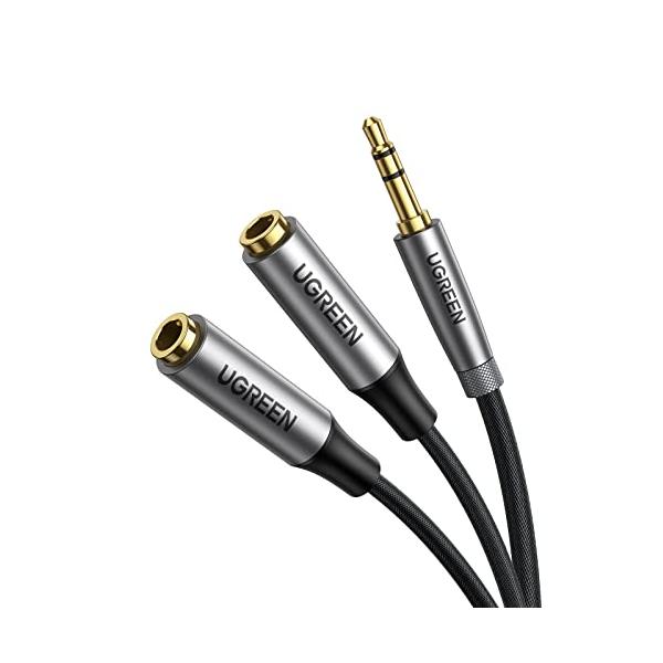 他サイト： UGREEN オーディオケーブル 3.5mm 分配ケーブル 3極/TRS 【双方向転送】イヤホン分岐コード ヘッドホン延長ケーブル ステレオ Hの商品画像