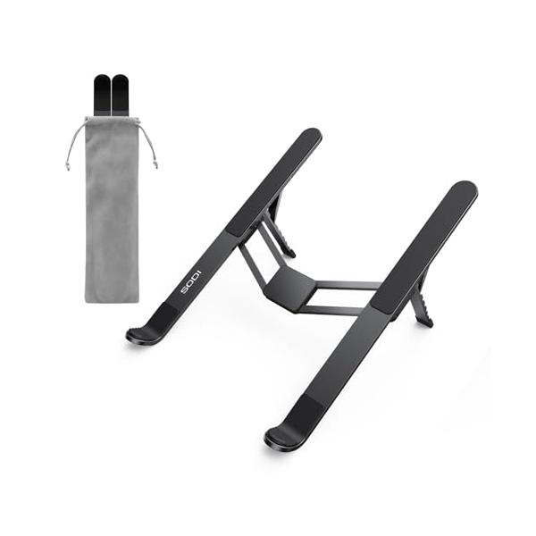 V 字構造ブラック/-/315・Color:ブラック・【革新的・極軽量】SODI 315ラップトップスタンドの重さはわずか173g（iPhone 15 Proの重さ：187g）、折りたたみサイズは249.6*43.8*13.6mmで、コンパ...