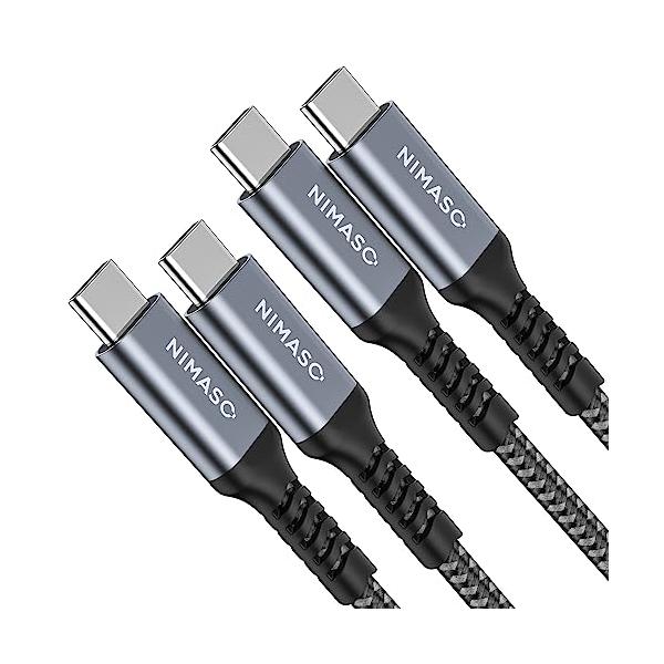 他サイト： 2本セットNIMASO USB C/Type C to Type C ケーブル 【2m+2m PD対応 60W急速充電】 iPhone15Pの商品画像