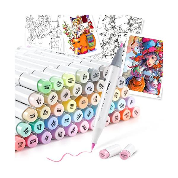 Ohuhu マーカーペン 筆タイプ 216色 イラストマーカー 筆・細字 楽天市場】Ohuhu 筆タイプ 120色 マーカーペン 筆先 筆 細字 ふ