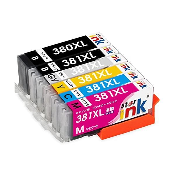 他サイト： キヤノン 対応 BCI-381XL BCI-380XL Canon 互換インク 6色セット （PGBK/BK/GY/C/M/Y） 381 380の商品画像