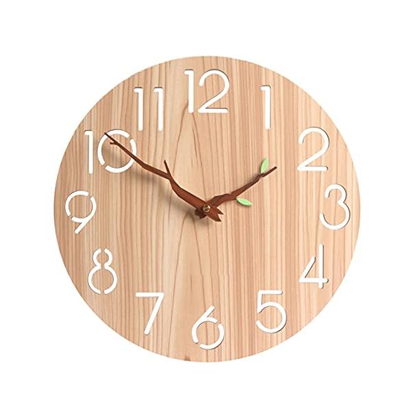 壁掛け時計 おしゃれ 木製 アナログ 掛け時計 静音 連続秒針 時計