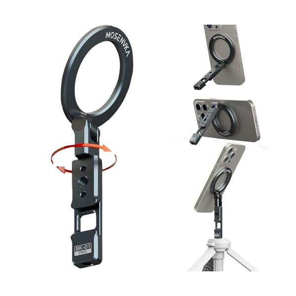 MOSENVKA 三脚スマホマウン 携帯スタンド magsafe対応 磁気マグネット