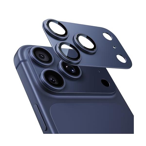NIMASO カメラフィルム iPhone 17 Pro 対応 カメラ保護 アルミ合金フレーム+9H強化ガラス 全面保護 耐衝撃 超薄設計 黒縁