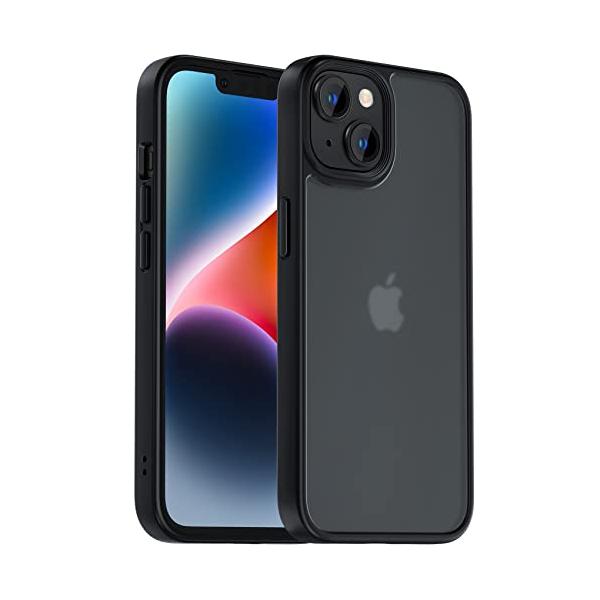 NIMASO ケース iPhone 14 / iPhone 13 用 ケース カバー 半透明 耐衝撃 滑り止め 指紋防止 米軍MIL規格 黄変防