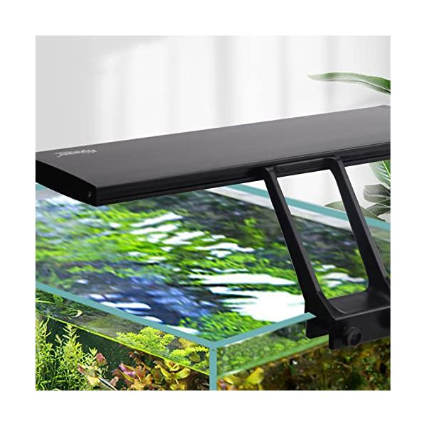 ミニ・ブラック  ・【24/7照明モード】：この水槽ライトは、24時間グラデーションの日の出（オレンジライト、午前６−８点）、日没（ホワイトライト、午後８−６点）と月の光（ブルーライト、午後６−１０：５０）を生成し、自然なリズミカルな光周期...