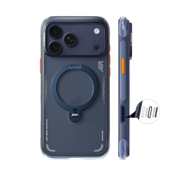 TORRAS iPhone 17 Pro Max 6.9 インチ 用 ケースエアバッグ 超強保護・米軍 MIL規格 リング スタンド Mag