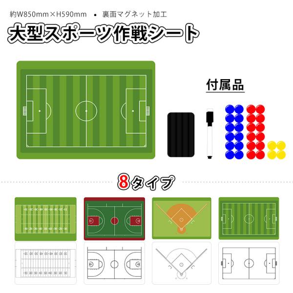 RAKU スポーツ作戦ボード A1大判サイズ サッカー ボード 野球 バスケ アメリカンフットボール...