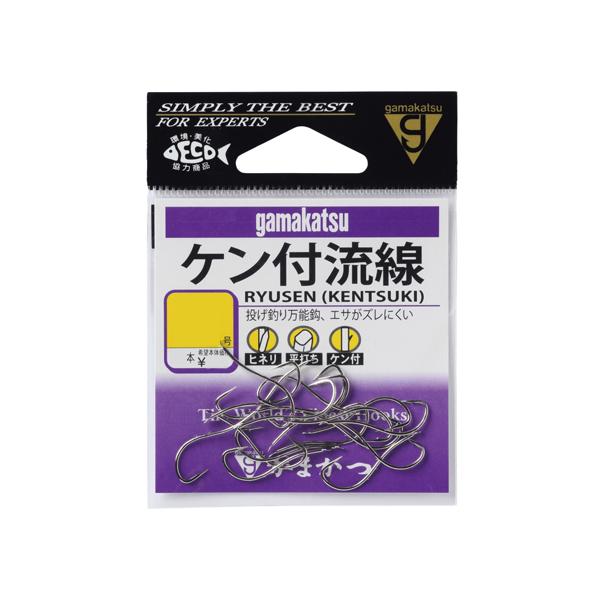 Gamakatsu がまかつ ケン付流線 白 バラ 9号 20本入 : エビス