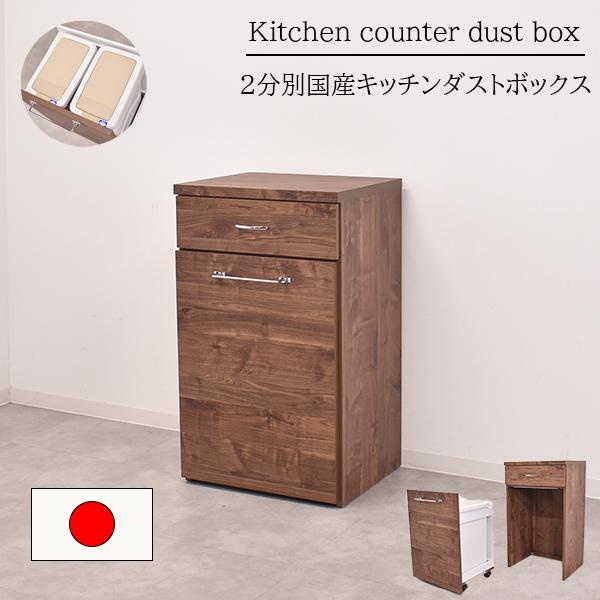ダストボックス 国産 完成品 おしゃれ 30リットル ダストボックス2分別 ゴミ箱2分別 分別 ふた付きゴミ箱 キャスター付きゴミ箱 A0117 ビルドアイ 通販 Yahoo ショッピング