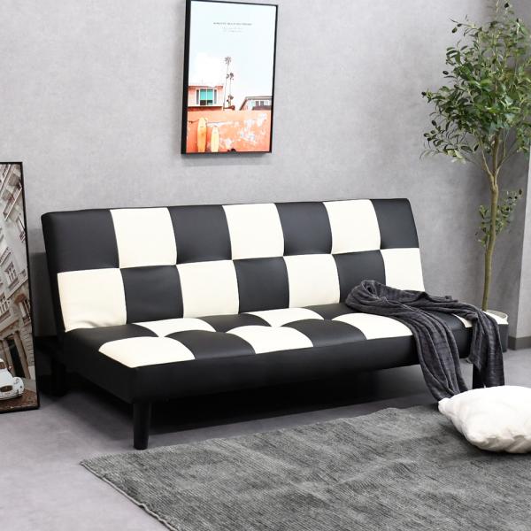 ロータイプでもお使い頂ける、アメリカンでおしゃれなソファーベッドになります。リクライニングは３段階での調整が可能となります。ソファーベッド おしゃれ 合皮 シングル ソファベッド ３人掛け リクライニングソファ 170cm幅 コンパクト ３...