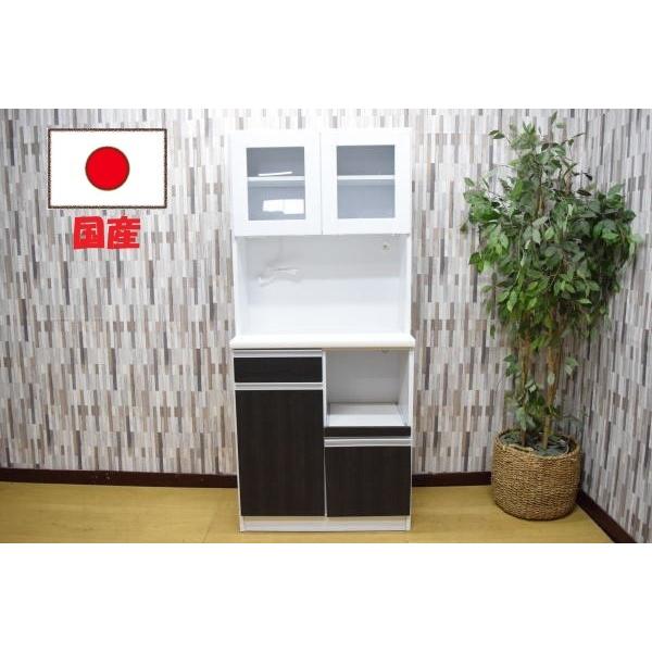 国産 食器棚 キッチン収納 80cm幅 レンジ台 レンジボード おしゃれ