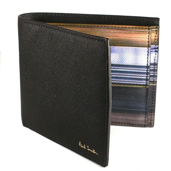 在庫限り ポールスミス メンズ 二つ折り財布 M1a 43 Aminrc Pr Print ブラック 黒 ミニカー Paul Smith ブランド 本革 誕生日 プレゼント 新品 代 30代 40代 50代 送料無料 即日出荷