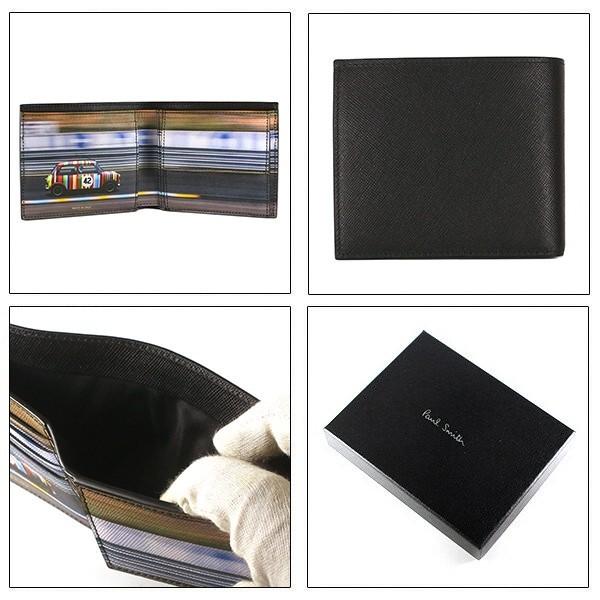 在庫限り ポールスミス メンズ 二つ折り財布 M1a 43 Aminrc Pr Print ブラック 黒 ミニカー Paul Smith ブランド 本革 誕生日 プレゼント 新品 代 30代 40代 50代 送料無料 即日出荷