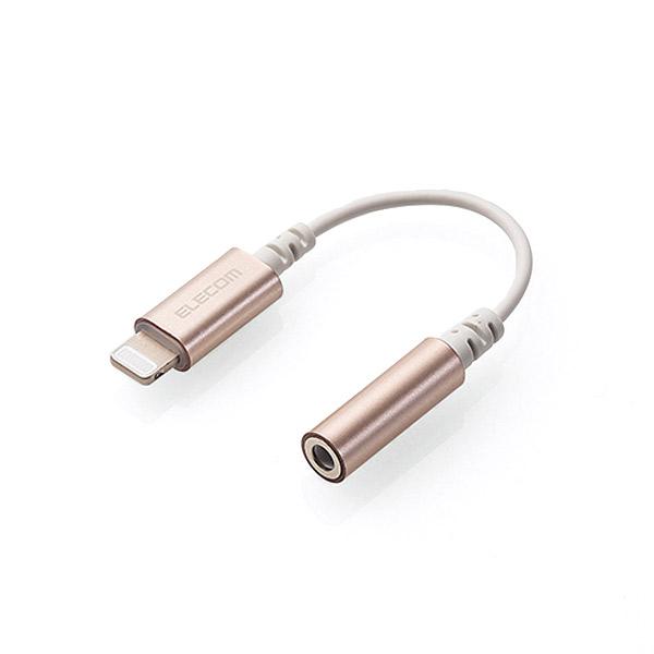 Lightning 3.5mm 変換ケーブル エレコム ELECOM Lightning-3.5mm 4極 ステレオミニジャック 変換ケーブル ゴールド MPA-L35DS01GD