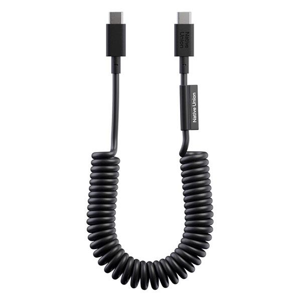 Native Union POP CABLE USB-C ケーブル 60W PD対応 1.2m BLACK ネイティブユニオン コイル スパイラル