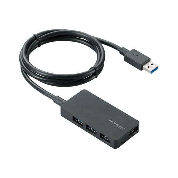 エレコム ELECOM USB 3.0対応 ACアダプタ付き 4ポートUSBハブ ブラック U3H-A408SBK
