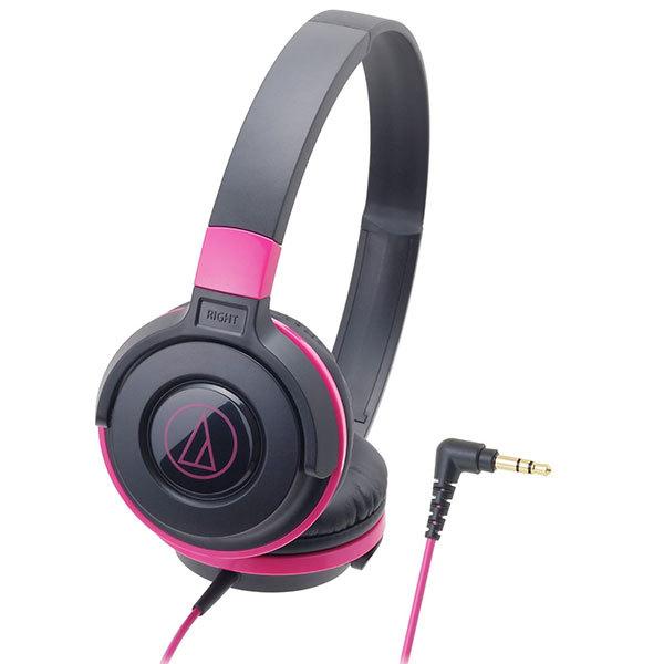 Audio technica オーディオテクニカ ポータブルヘッドホン ブラック/ピンク ATH-S100 BPK