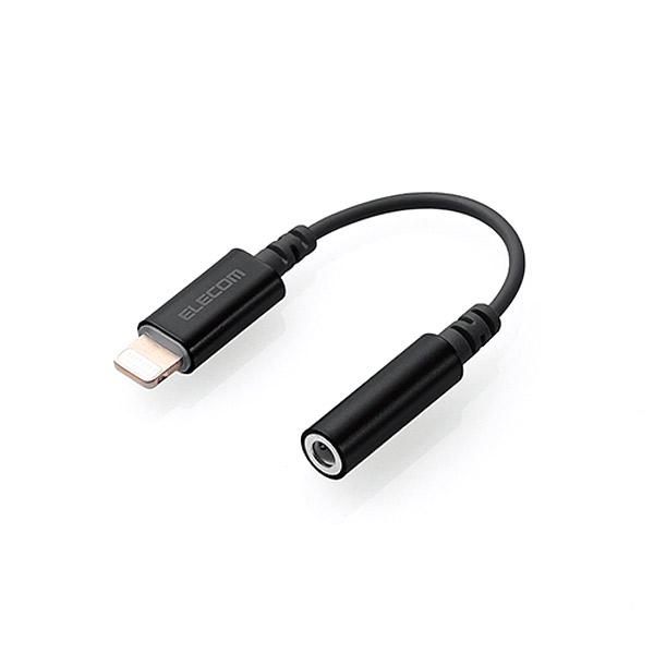 エレコム ELECOM Lightning-3.5mm 4極 ステレオミニジャック 変換ケーブル ブラック MPA-L35DS01BK