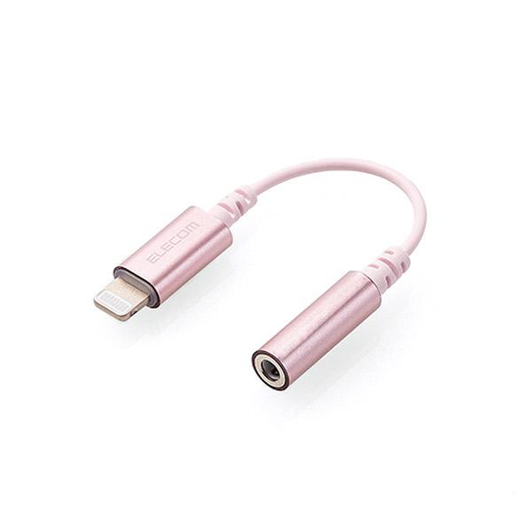 エレコム ELECOM Lightning-3.5mm 4極 ステレオミニジャック 変換ケーブル ピンク MPA-L35DS01PN