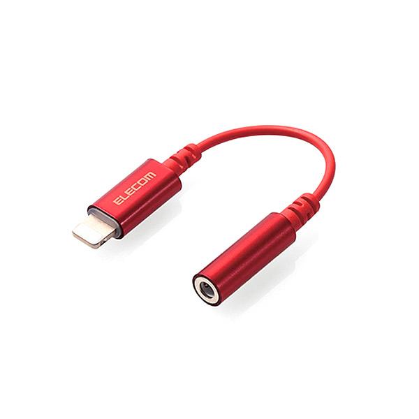 エレコム ELECOM Lightning-3.5mm 4極 ステレオミニジャック 変換ケーブル レッド MPA-L35DS01RD