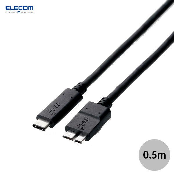 GR ELECOM USB3.1 Micro-B to USB Type-C P[u 0.5m ubN USB3-CMB05NBK lR|Xs