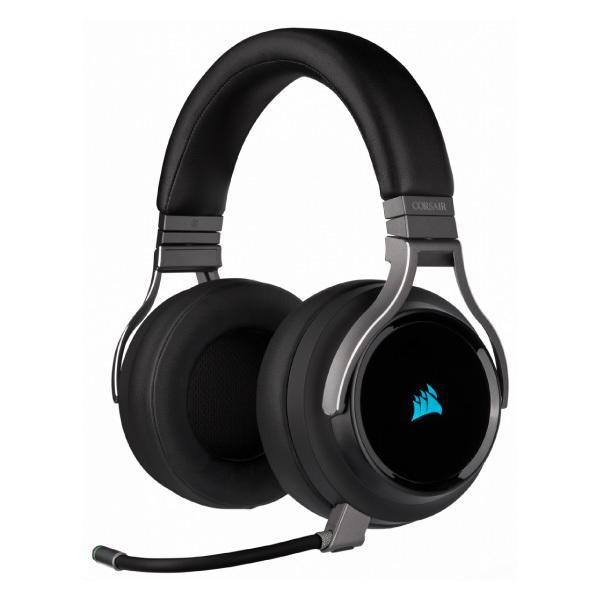 Corsair コルセア VIRTUOSO RGB WIRELESS 2.4GHz ワイヤレス / USB / 3.5mm 接続 対応 ゲーミングヘッドセット Carbon CA-9011185-AP