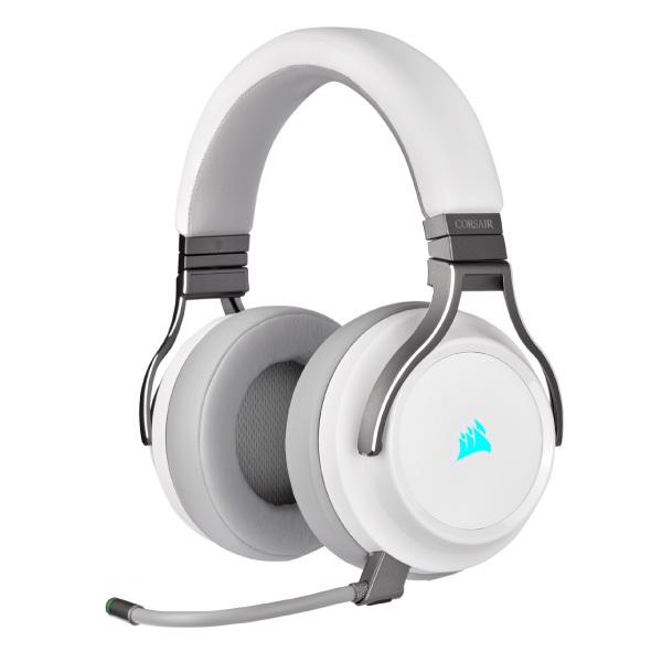 Corsair コルセア VIRTUOSO RGB WIRELESS 2.4GHz ワイヤレス / USB / 3.5mm 接続 対応 ゲーミングヘッドセット White CA-9011186-AP