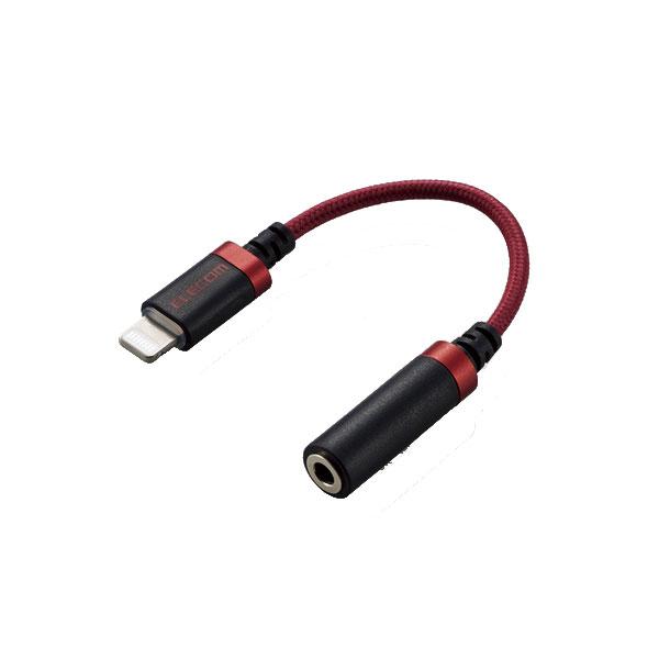 エレコム ELECOM Lightning-3.5mm 4極ステレオミニジャック 変換ケーブル 高耐久 レッド MPA-L35S01RD
