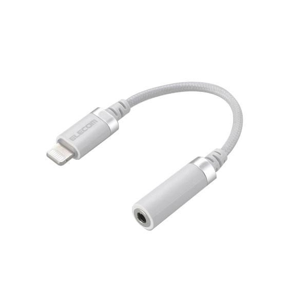 エレコム ELECOM Lightning-3.5mm 4極ステレオミニジャック 変換ケーブル 高耐久 ホワイト MPA-L35S01WH