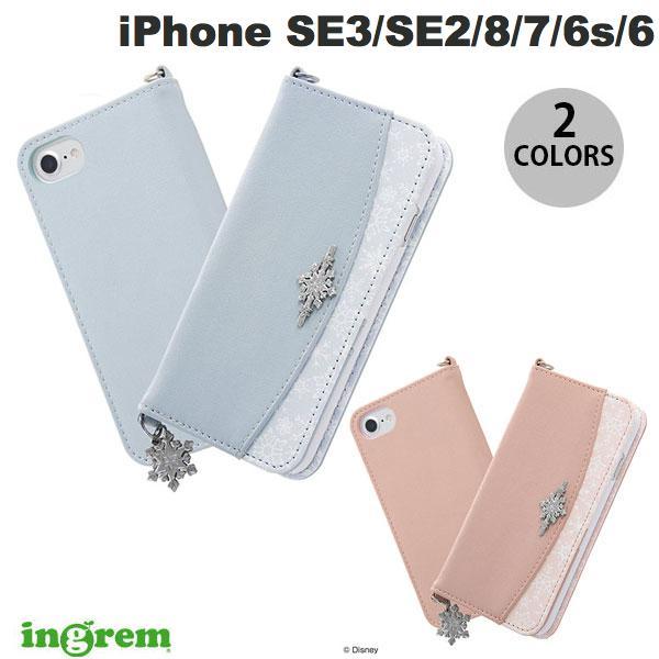 ingrem iPhone SE 第3世代 第2世代 8 7 6s 6 ディズニーキャラクター 手帳型 レザーケース Collet チャーム付き アナと雪の女王 OTONA