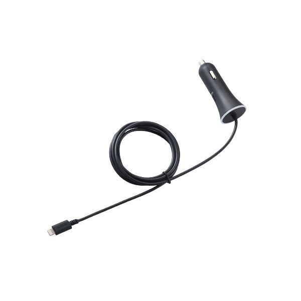 エレコム ELECOM シガーチャージャー Lightning 1.5m インジケーター付 2.4A ブラック MPA-CCL01BK