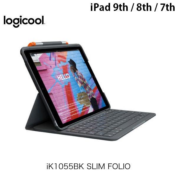 LOGICOOL ロジクール iPad 9th / 8th / 7th SLIM FOLIO Bluetooth キーボードケース US配列 iK1055BK